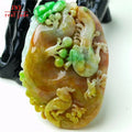 Myanmar Natural a Type Jadeite Jade Pendant SANCAI Happy Eyebrows Emerald Pendant 54.02