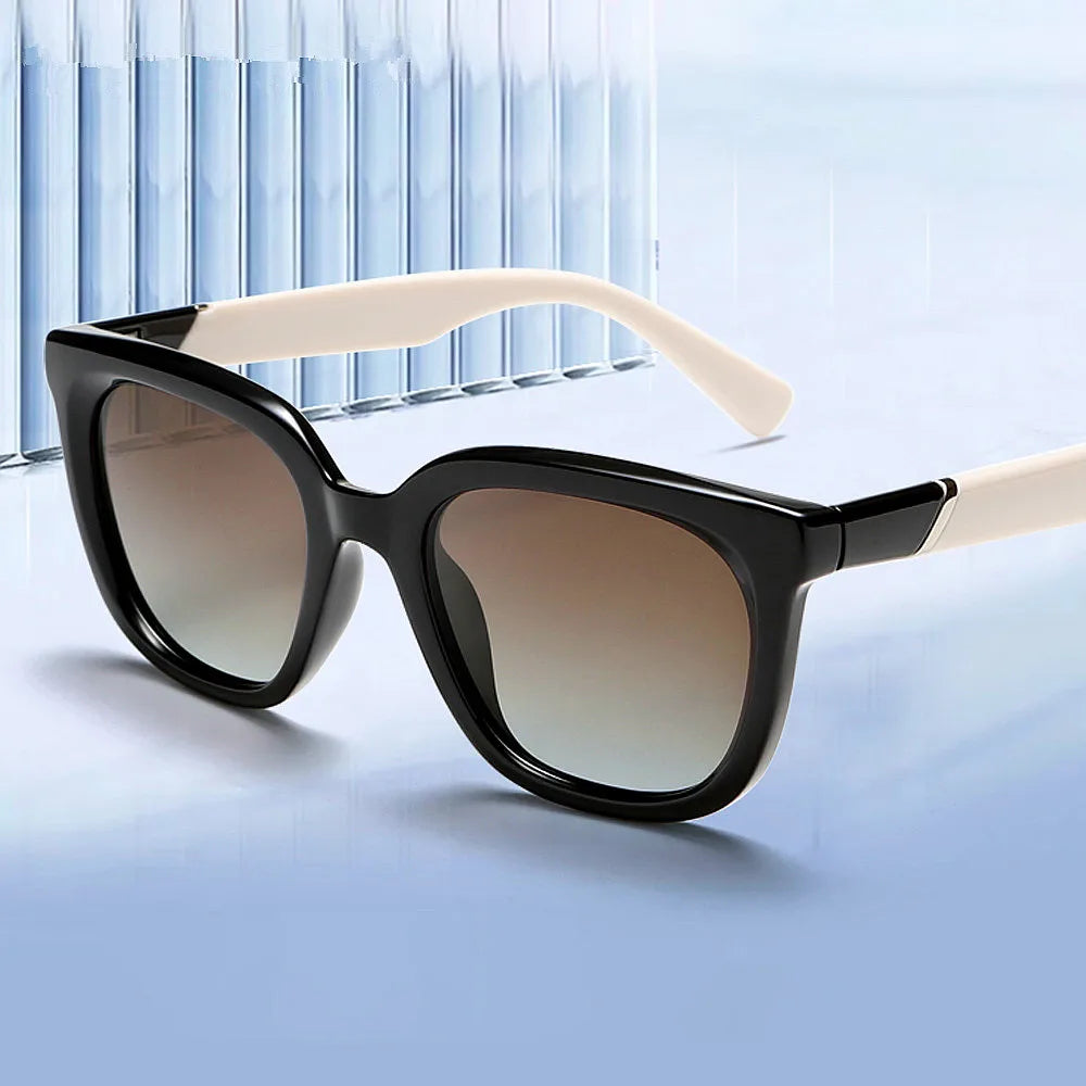 Logo Custom 2025 Retro Oversized Square Driving Sun Glasses UV400 TR90 Big Frame Polarized Sunglasses for Women