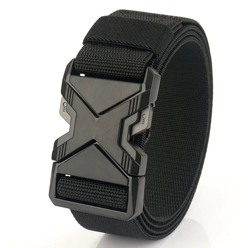 2025 New Custom Quick Release Alloy Buckle Casual Men's 38mm Stretch Strap Outdoor Tactical Belt