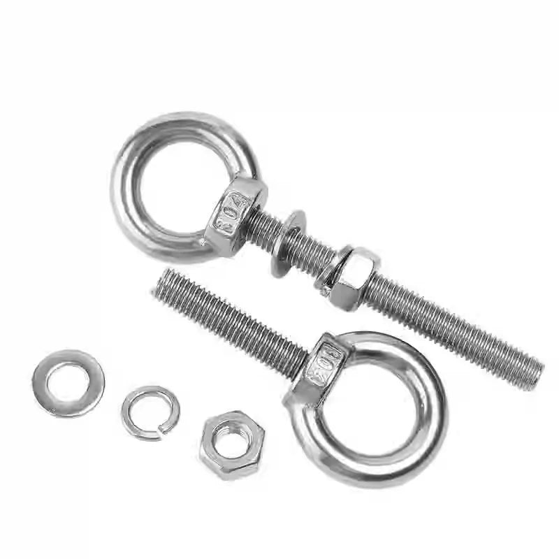 M10 Fine Thread Stainless Steel Eye Bolt 3/8\" x 2.75\" Shoulder Eyebolt Nuts Washer Metric Thread Lifting Ring Screw Product