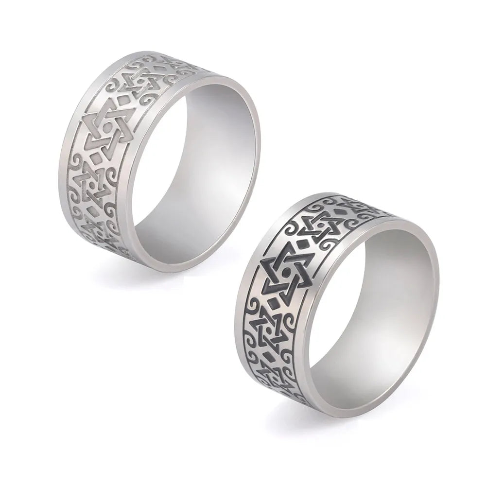 Wholesale Christian Classic Stainless Steel Women's Heart Eternity Band Ring with Zircon and Pave Setting Gold Plating