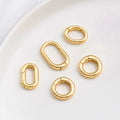 Wholesale Stainless Steel Key Ring Metal Clips Round Rectangle Spring Push Gate Jewelry Clasp DIY Jewelry Accessories