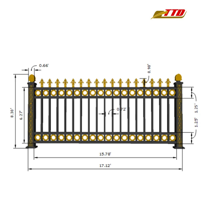 Durable Steel Fencing Panels Powder Coating for Outdoor Spaces Enhance Security Aesthetic Appeal Eco-Friendly 3D Modeling