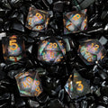 Fast Shipping DND Galaxy Liquid Core Dice Set Custom Logo 16mm Resin Sharp Edge D20 for Gifts