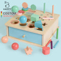 2026 New Wooden Toy Set 4-in-1 Color Shape Sorting Box Wooden Toys Montessori Early Education for Kids