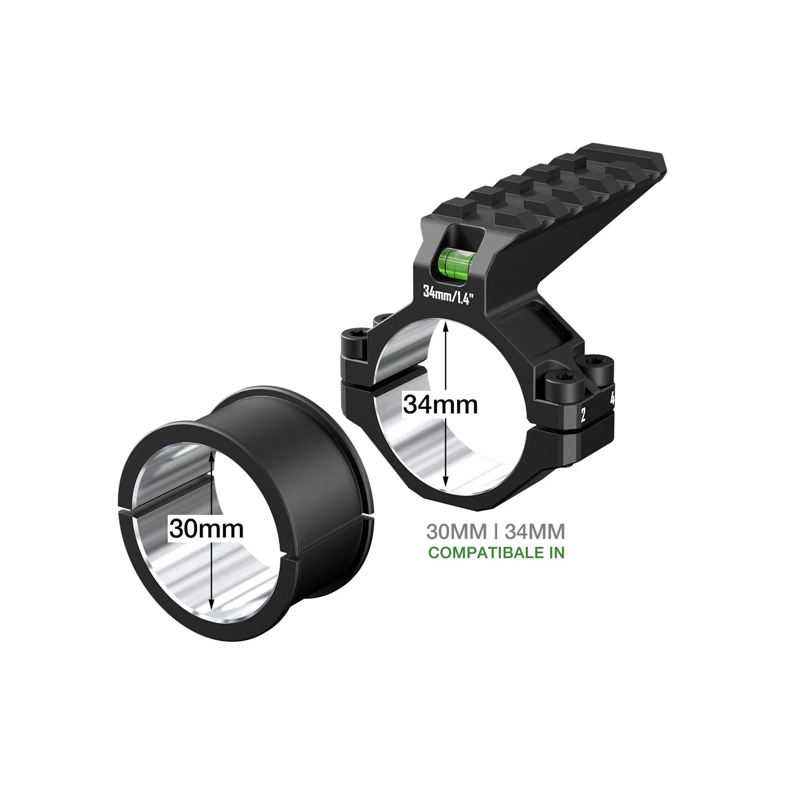 DISCOVERYOPT 6061AL Aluminum Scope Rings Adapter Bubble Level 30MM 34MM Multi-tube Scope Level