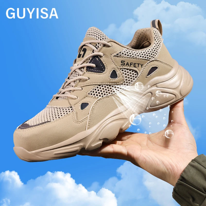 GUYISA Fashion Safety Shoes Microfiber Upper Work Shoes Construction Site Steel Toe Safety Shoes