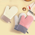 LifeTop Heat Resistant Pot Holders with Quilted Liner Silicone Oven Mitts & BBQ Gloves for Cooking Baking & Grilling