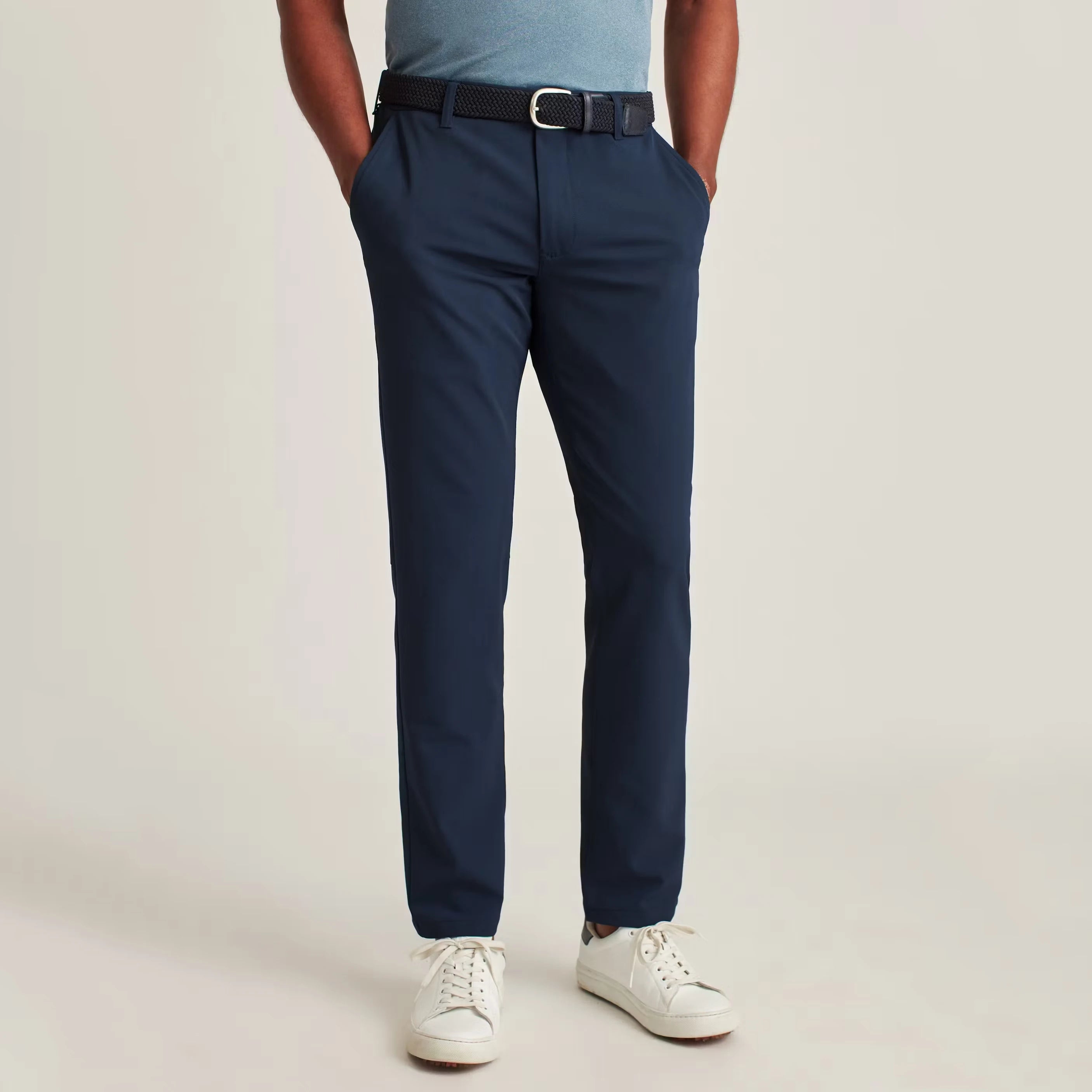 Men's Comfortable Straight Fit 4 Way Stretch Plain Golf Pants With Four Pocket