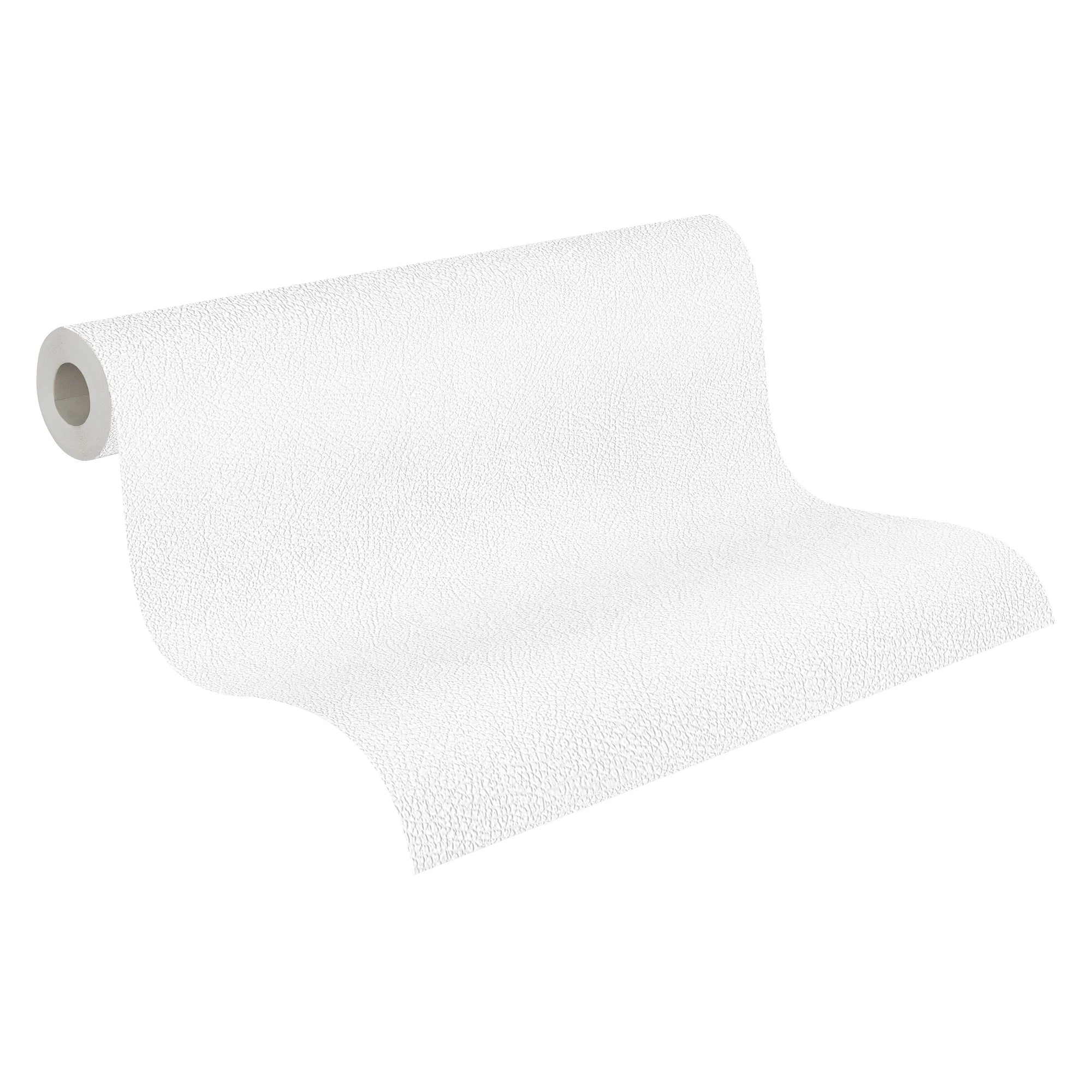 Made in Germany - Coatable Wallpaper rolls Plain Colour Paintable White Non Woven Vinyl Wallpaper for painting - 2500 x 106 m