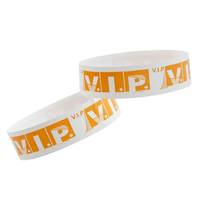 HXY Waterproof Synthetic Paper Customized Color Logo Party Wristbands/Tickets (19x250mm/25x250mm) Printed for Promotions Event
