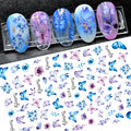 Wholesale 3D Animal Butterfly Nail Art Sticker Self-Adhesive Flower Design Nail Sticker