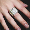 Iced Out Fashion Big Square Design Round CZ Stones Ring Copper Zircon Jewelry Men Women Unisex Hip Hop Square Shape Charm Rings