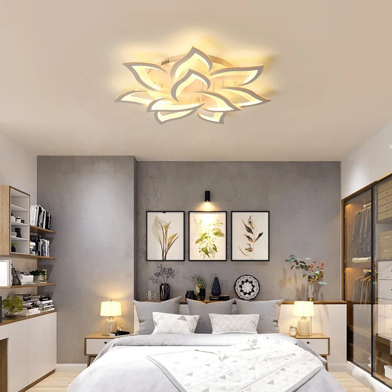 Simple Atmospheric Ceiling Lamp Modern Home Smart Led Three Color Bedroom Illumination  Light