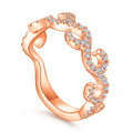 Hot Selling Fashion Design Rose Gold Plated 925 Sterling Silver Wedding Ring