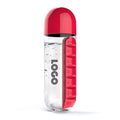 Custom Logo Portable Weekly Pill Organizer Water Bottle Detachable Vitamin Case for Employee Wellness