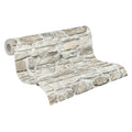 Made in Germany - Wallpaper rolls Stone Grey Beige - Non Woven Vinyl - Modern Wallpaper Stone Look for Walls - 1005 x 053 m
