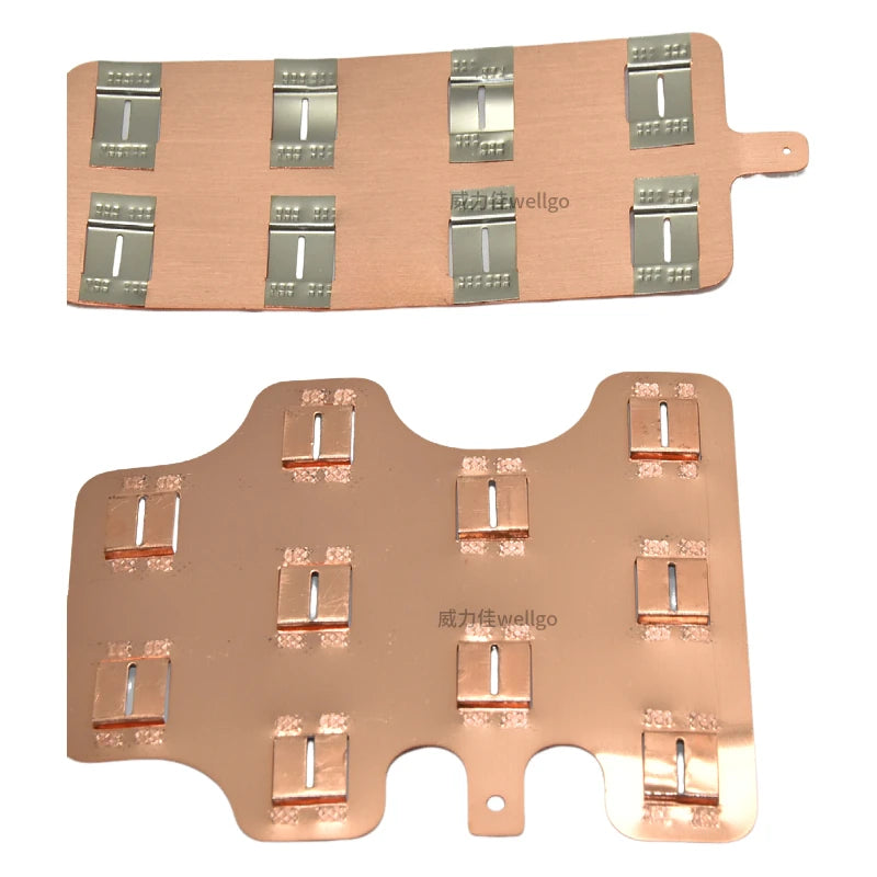 WELLGO Battery Nickel-Plated Flexible 100A/240V 300A Bus Bars Pure Copper Busbar Connection Nickel Plate for Lithium Battery MegaBDM