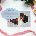 Elegant Velvet Thank You Card Pull Structure Delicate Gold Foil Embellishments and Custom Picture Design for Wedding and Party