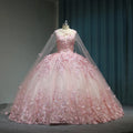 For Jancember WC012 Quinceanera Party Dress Princess Style Ball Gown Lace Modern Plus Size Chapel Appliqued Flower Comes Shawl