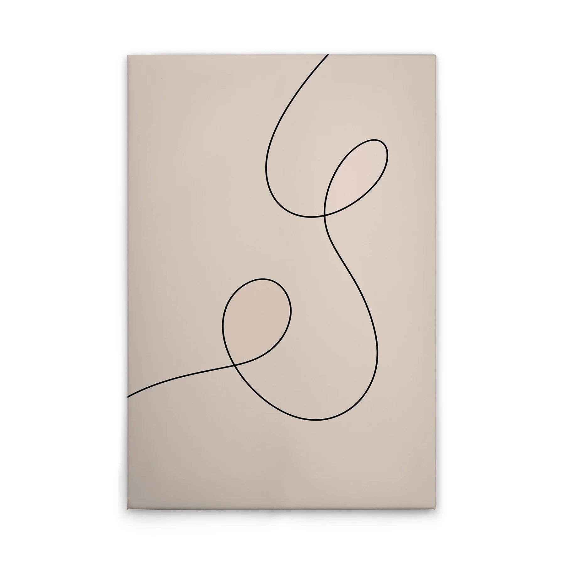 Made In Germany - Home Decor Canvas Picture Minimalist Scandinavian - Wall Painting Mural In Beige Black - Stretcher Frame Art