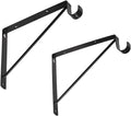 Heavy Duty Closet Rod & Shelf Brackets Clothes Hanger Pole Support Bracket Black