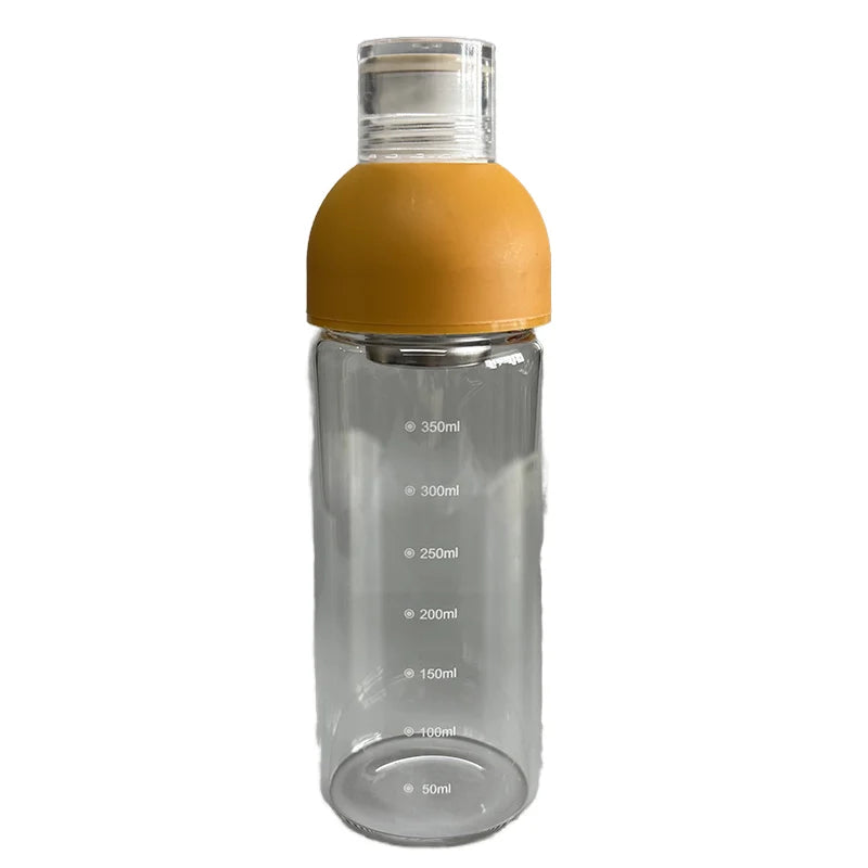 Borosilicate Glass Water Bottle with Infuser Wide Mouth Direct Drinking Cup Reusable Tumbler for Gym Sports Adults for Travel