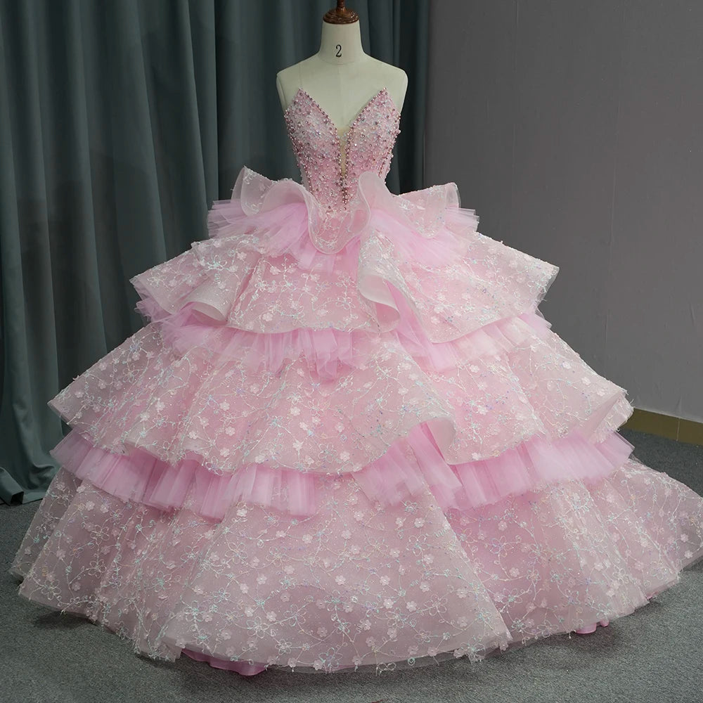 Jancember 1171 Beautiful Ruffle Sleeveless Puffy Quinceanera Dresses for Sweet 16 Girls