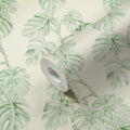 Made in Germany Sale Floral Pattern Cream Green Non Woven Vinyl Wallpaper Rolls 1005x053m for Living Room & Hotel Use