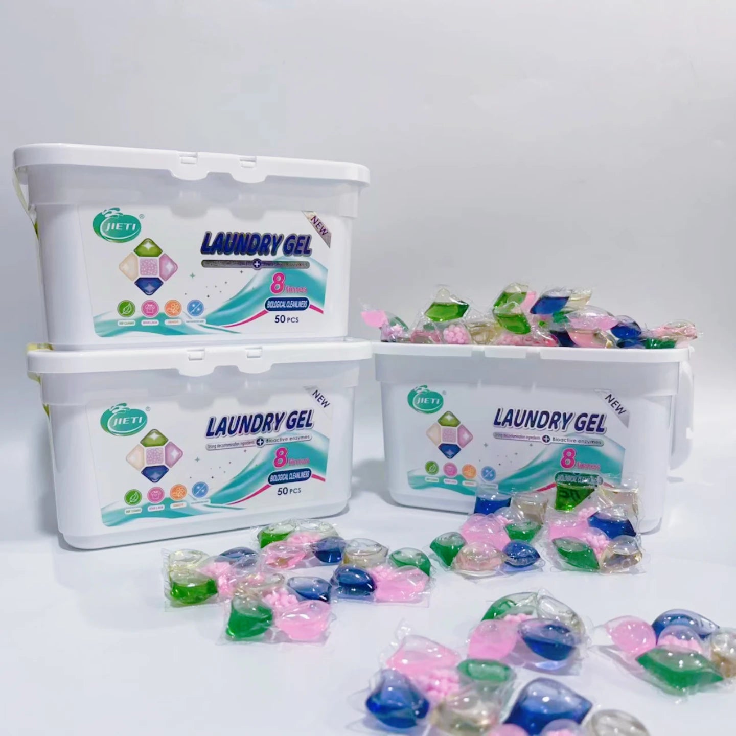 5in1 8g Eco-Friendly Gel Detergent with Above 80% Active Ingredients Strong Stain Removal & Softening Full Customization