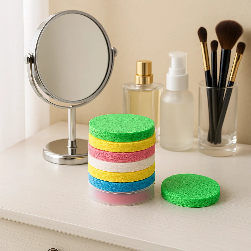Reusable and Washable Cosmetics Compressed Cellulose Facial Cleansing Sponge