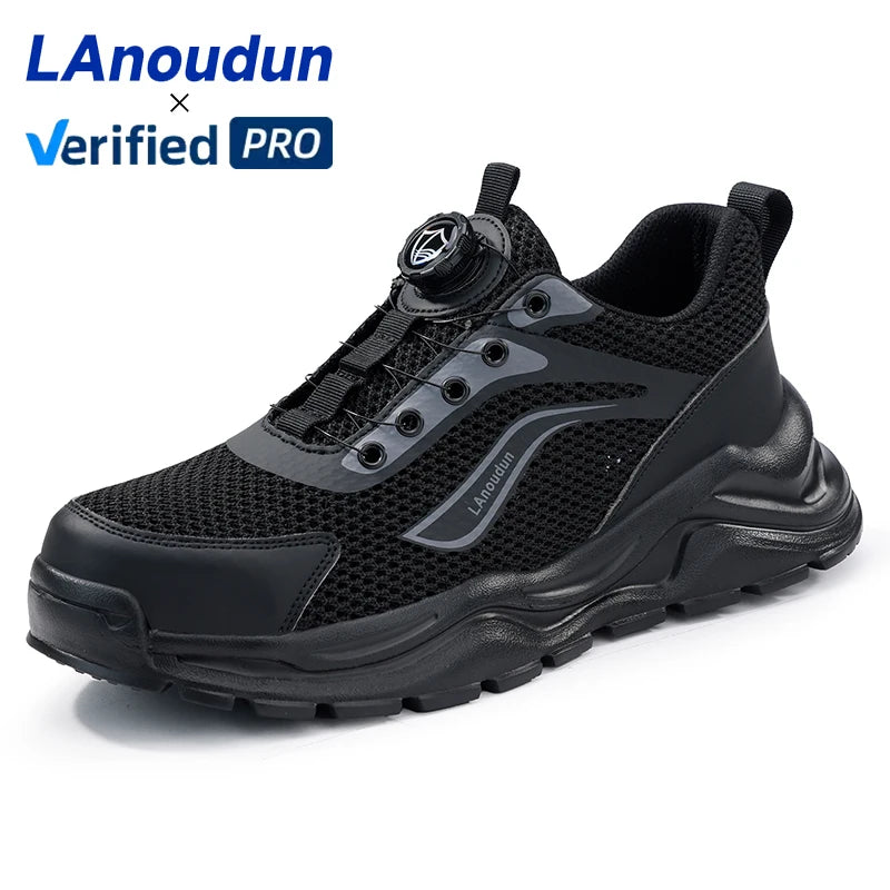 LAnoudun Sports Series Men's Anti-Puncture Work Shoes Fashion Safety Shoes for Spring and Autumn MegaBDM