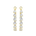 14K Yellow Gold Lab-Grown Pear Cut Diamond Hoop Earrings with Prong Setting IGI Certified Available at Low Price