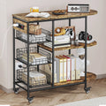Wholesales Multifunctional 3-Tier Metal Iron Storage Shelf Kitchen Living Room Microwave Rack Stand Organizer Rack With Wheels MegaBDM