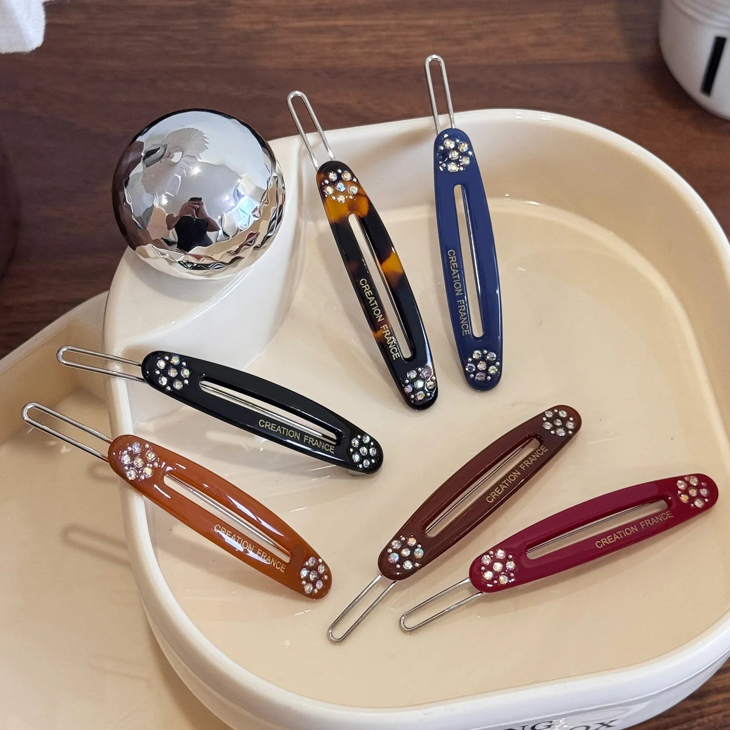 DOWELL Wholesale New Style Leopard Print Hair Clip Gold Accent Spring Barrette for Ponytail Back Head Styling
