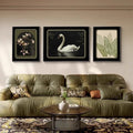 MidAge Style Animal Living Room Decoration Painting Decorative Art Sofa Backdrop Wall Painting High-End Feel Three Joint Murals