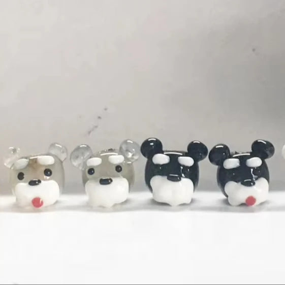 Artistic Glass Animal Puppy Beads for DIY Jewelry Christmas Ornaments Gift