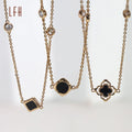 Au750 Round and Flower Chain Necklace and Bracelet Rose Gold with Zircon  Oro 18K Original 18k Gold Jewelry Real