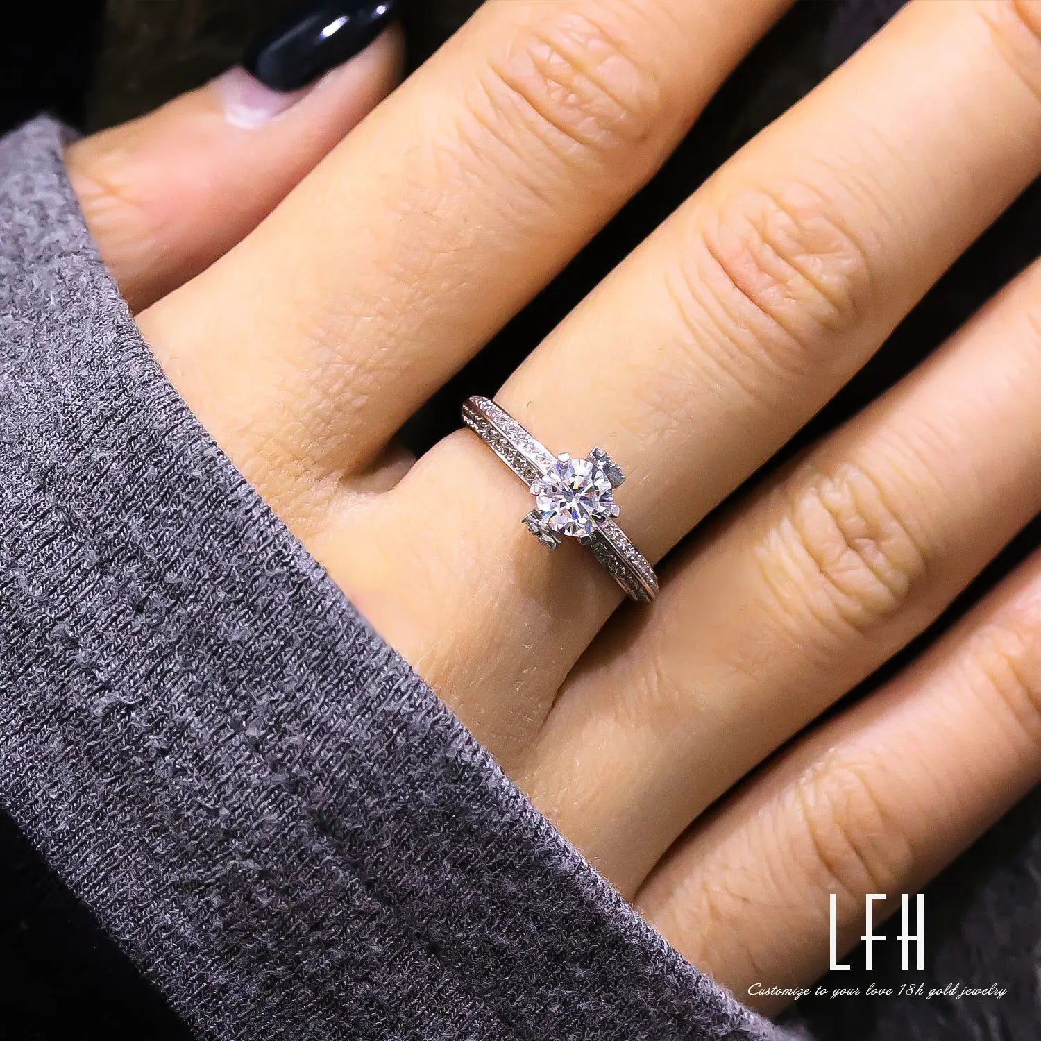 Wedding Rings Gold 18k Couple Gold Rings for Women Zircon 18k White Gold Ring