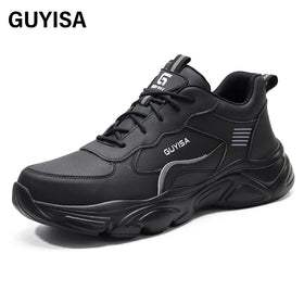 GUYISA Black Safety Shoe Light and Convenient Trekking Safety Shoes Insulation 10KV Woodland Safety Shoes