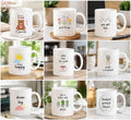 Cute design Ceramic Mug Cup Coffee Tea Morning Routine Brighten Your Day Home Office Company Logo Print Gift Idea MegaBDM