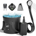 6000mAh Rechargeable IPX7 Waterproof Portable Outdoor Camping Shower with 20L Foldable Bucket for Hiking Travel