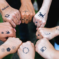 Cute Design Blue Black Gardenia Inkbox Temporary Tattoo Stickers Fashion Water Transfer Herbal Tattoo for Women
