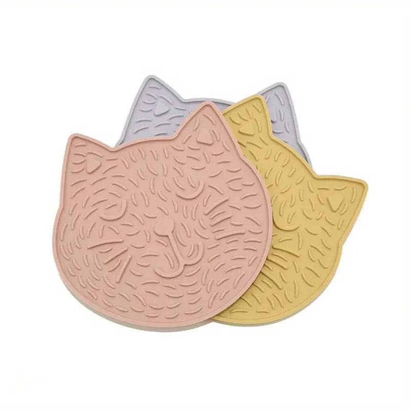 Non Slip Silicone Cat Feeding Mat with Suction Cup Base Food Grade Pet Placemat for Cats Dogs