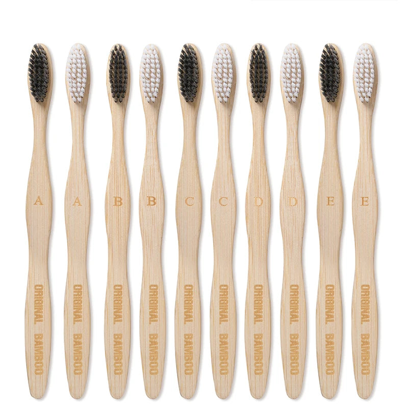 Low Price Temperature Treatment Natural Free Soft Charcoal Toothbrush for Kids and Adults with Custom Laser logo