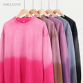 Washed Sandblasted Gradient Sweatshirt 400GSM French Terry Vintage Distressed Custom Retro Casual Crew Neck Top