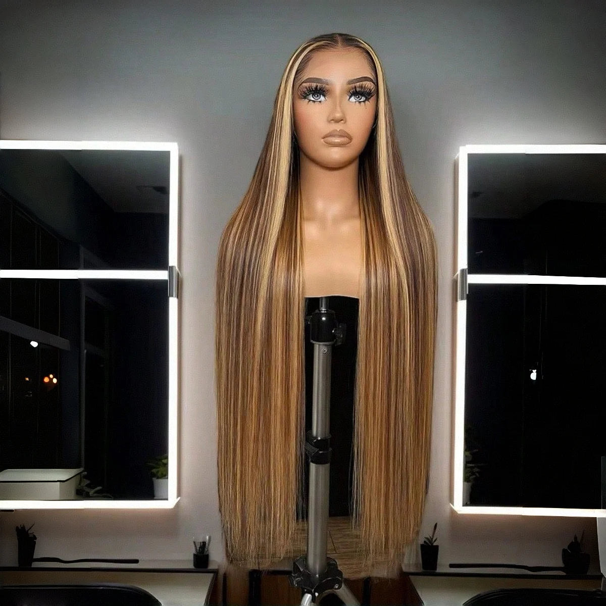 Highlight 100% Virgin Blonde Vietnamese Straight Human Hair Wigs with Glueless HD Lace Front Cuticle Aligned for Women