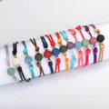 YOGA Friendship Adjustable Simple Boho Handmade Jewelry WaxString Volcanic Lava Ball Beads Jewelry Bracelets