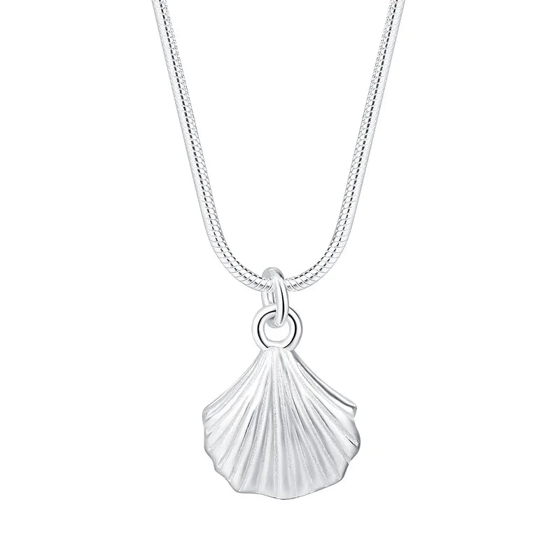 Wholesale Shell Shape Pendants for Necklace Sterling Silver Simple Style Fashion Snake Chain for Women Jewelry