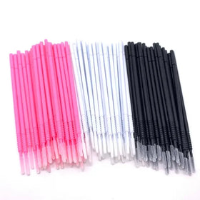 Long Tips Mini Eyelash Eyebrow Stick Swab Disposable Micro Fiber Applicators Cotton Swab for Extension and Makeup Application